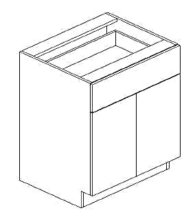 Double Door Base Cabinet With Drawer