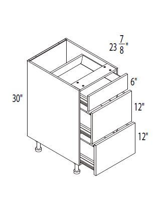 3-Drawers Base Cabinet