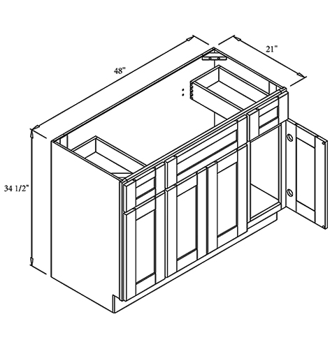 Vanity Consoles-4 Door 2 Drawer